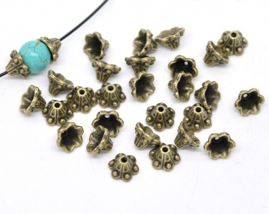 Pearlhats, Bronze 10mm Flower  - 2