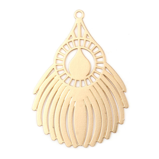 Berlock -  Fjädrar filigree, Guld