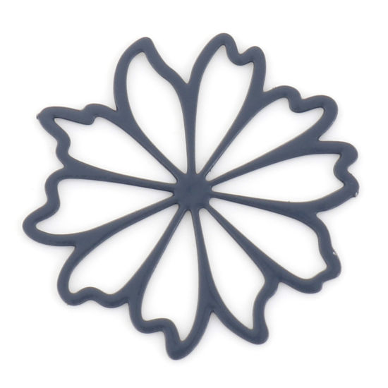 Berlock -  Filigree Blomma, Grå 17mm