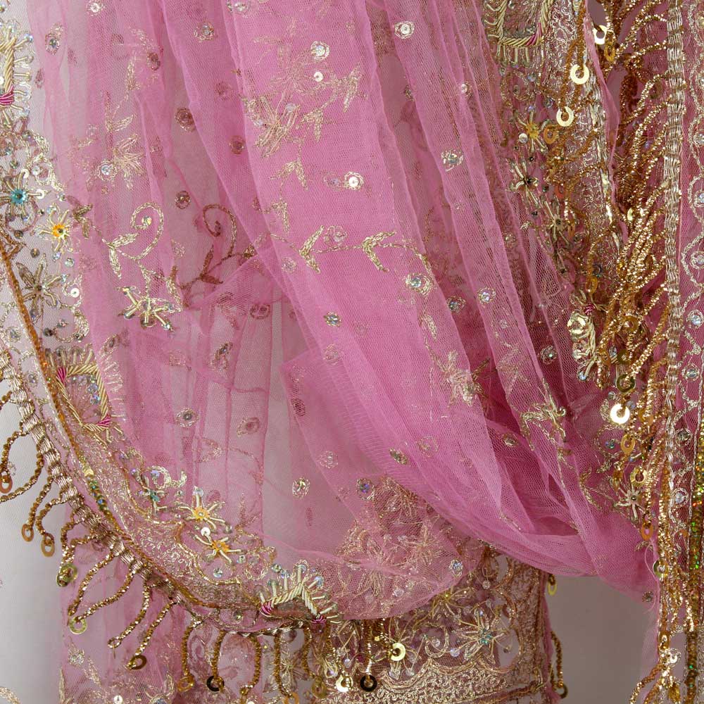 Rosa Princess Indisk Dupatta - 2