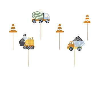 Cake picks - Arbetsfordon 6-pack