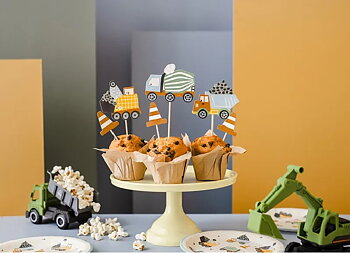 Cake picks - Arbetsfordon 6-pack -1
