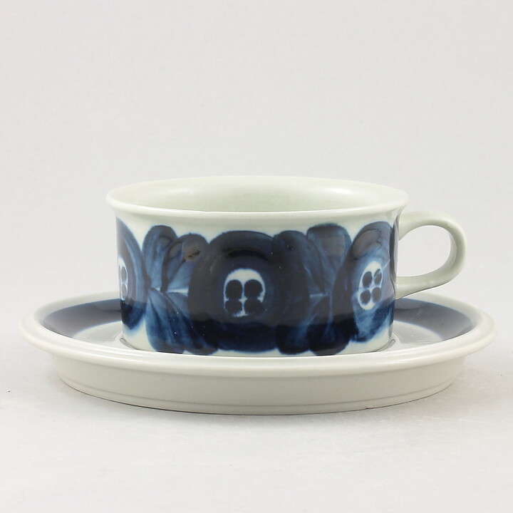ウラ・プロコッペ  Anemoneシリーズ  青いラインのティーカップソーサー  16cm  1962年  [サンプル画像]  [送料無料]