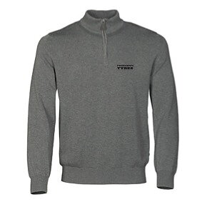 Stickad Zip tröja Grå
