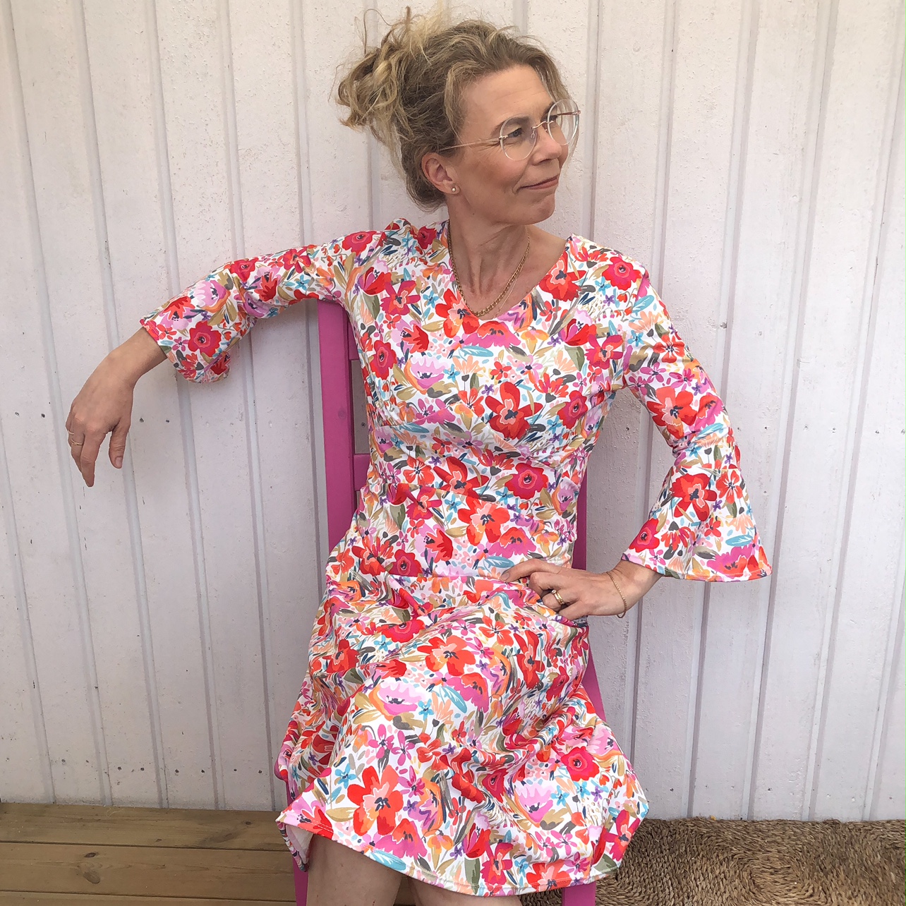SLUTSÅLT Jerseytyg ekologisk bomull,  "PRETTY EMMA", metervara,  - 6