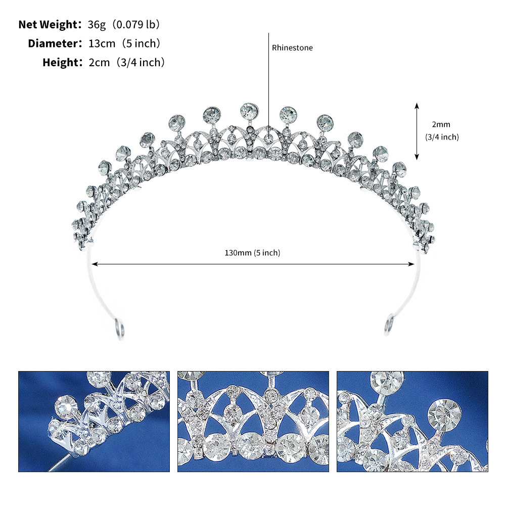 Kristall bröllop hår krona tiara - 2