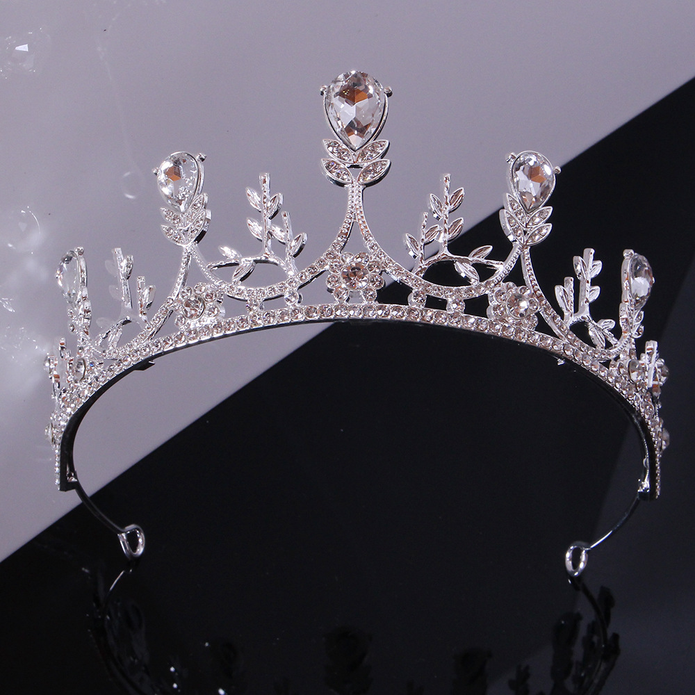 Kristall bröllop hår krona tiara - 2