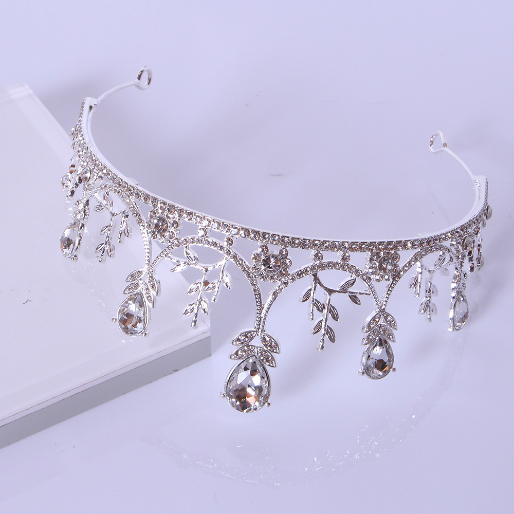 Kristall bröllop hår krona tiara - 3