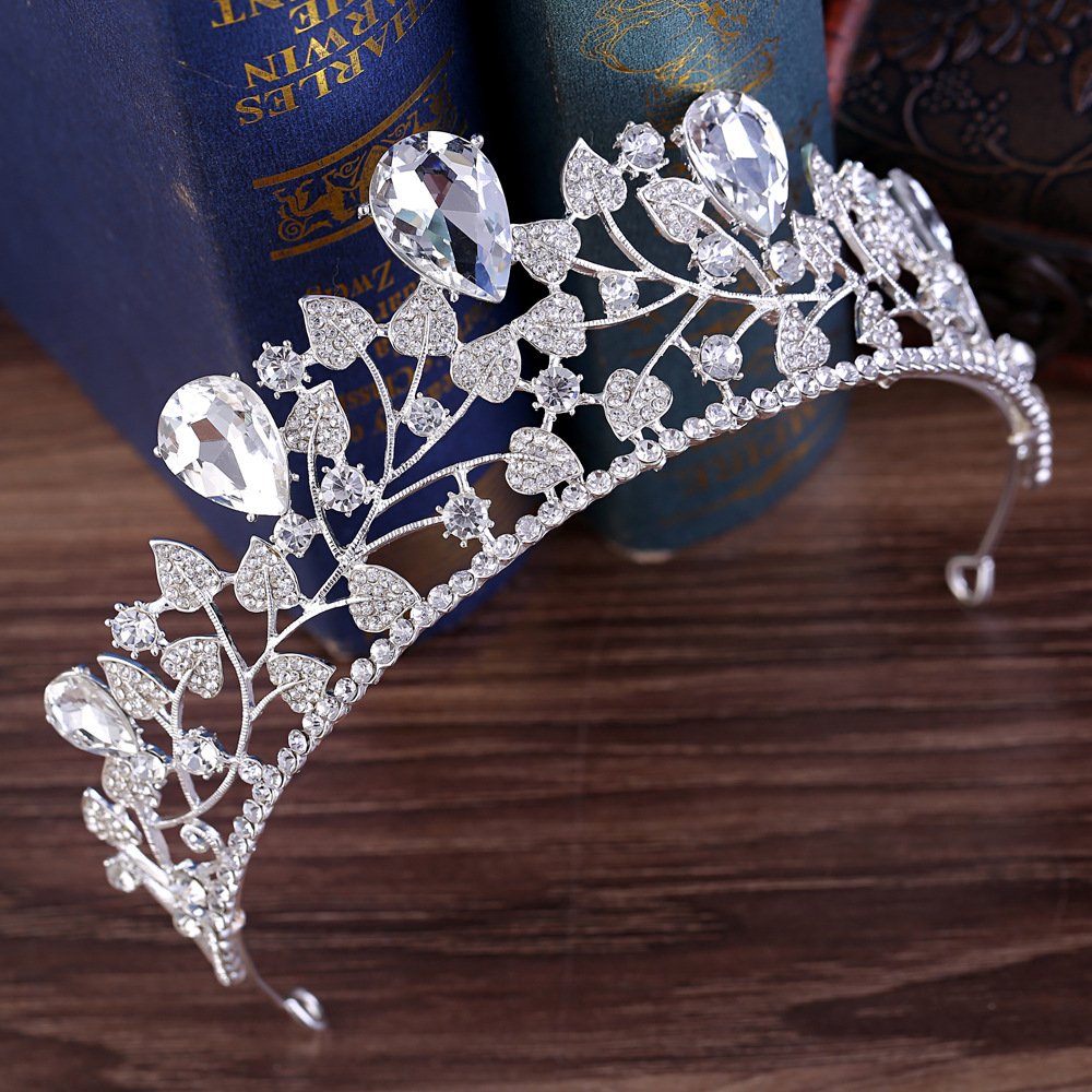 Kristall bröllop hår krona tiara