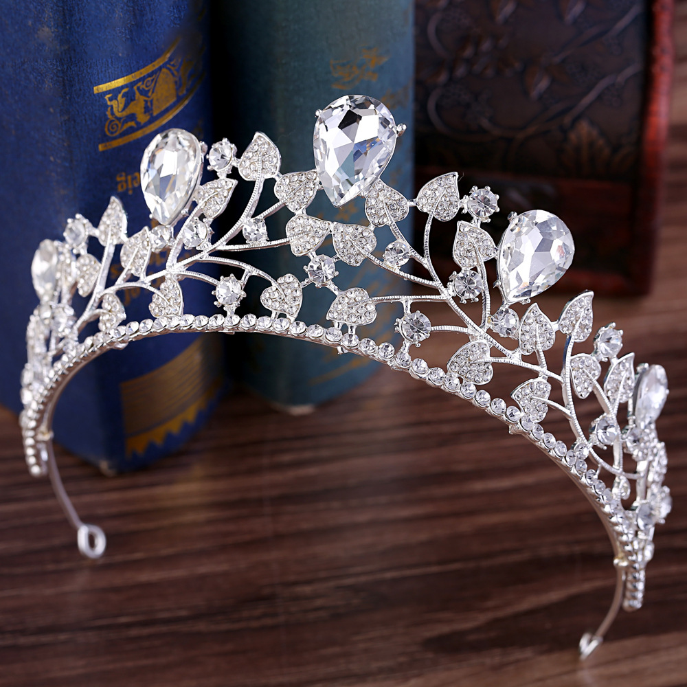 Kristall bröllop hår krona tiara - 2