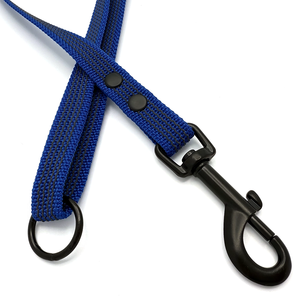 Dog leash blue with gun hook and ring in the loop You choose the length