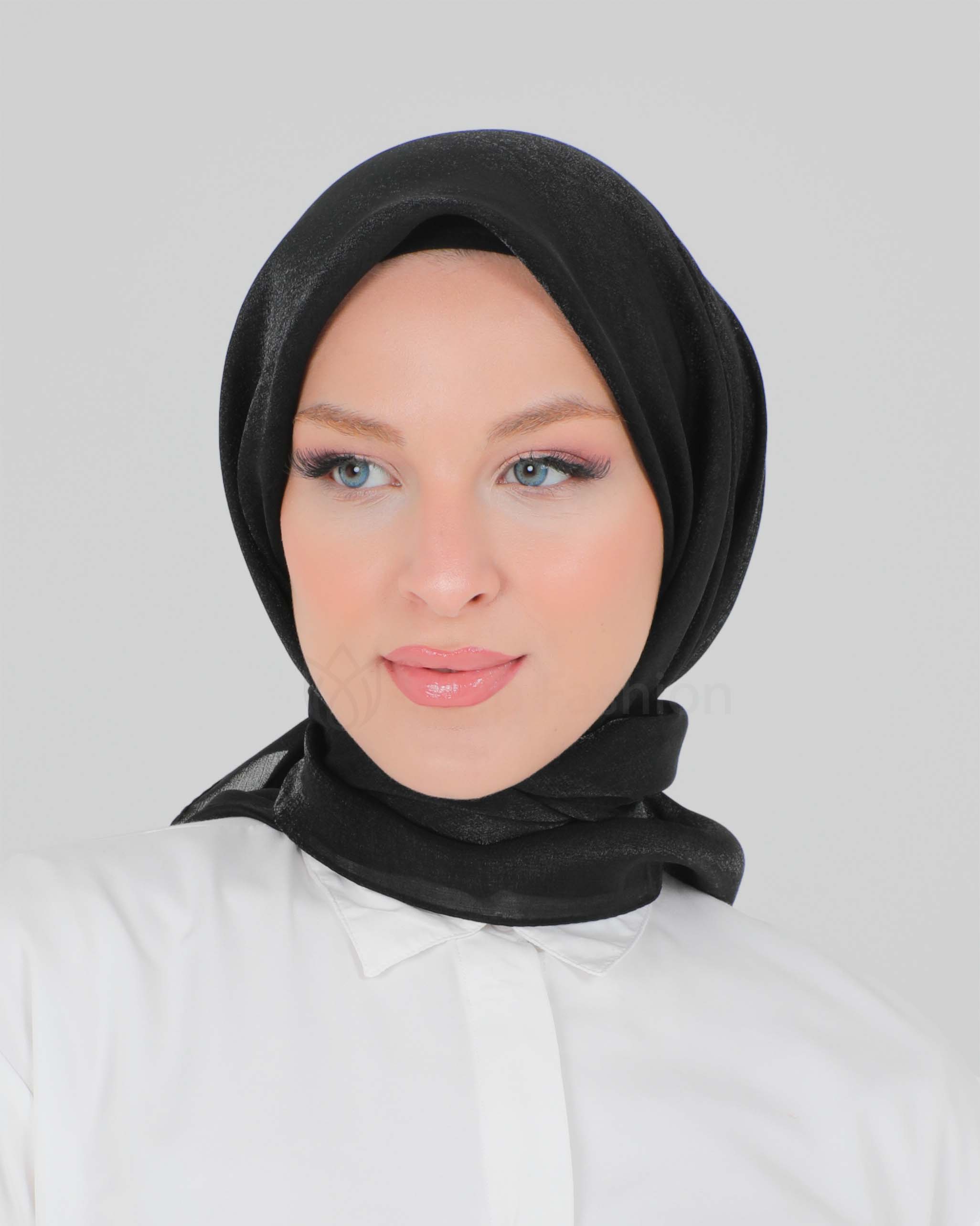 Hijab - Square shiny - Black - 2
