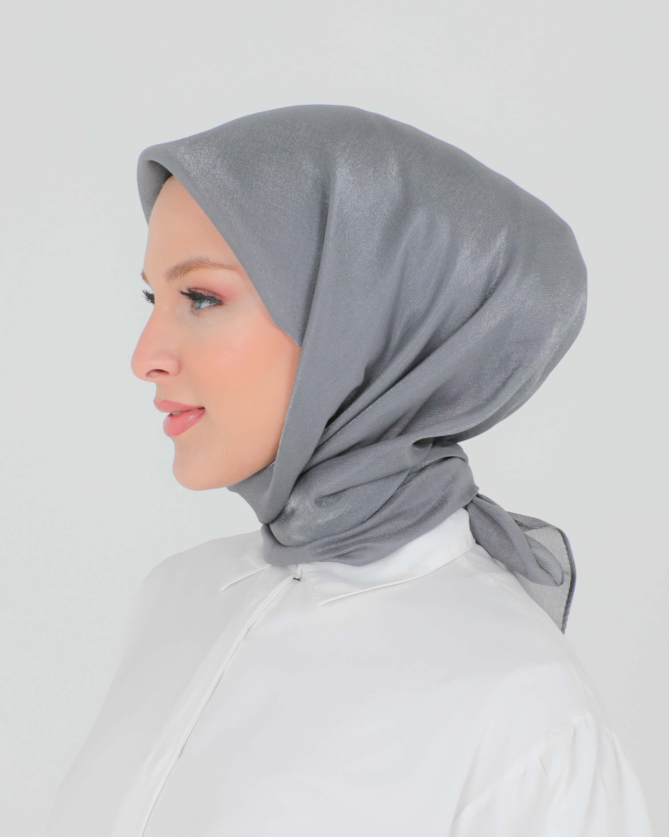 Hijab - Square shiny - Gray