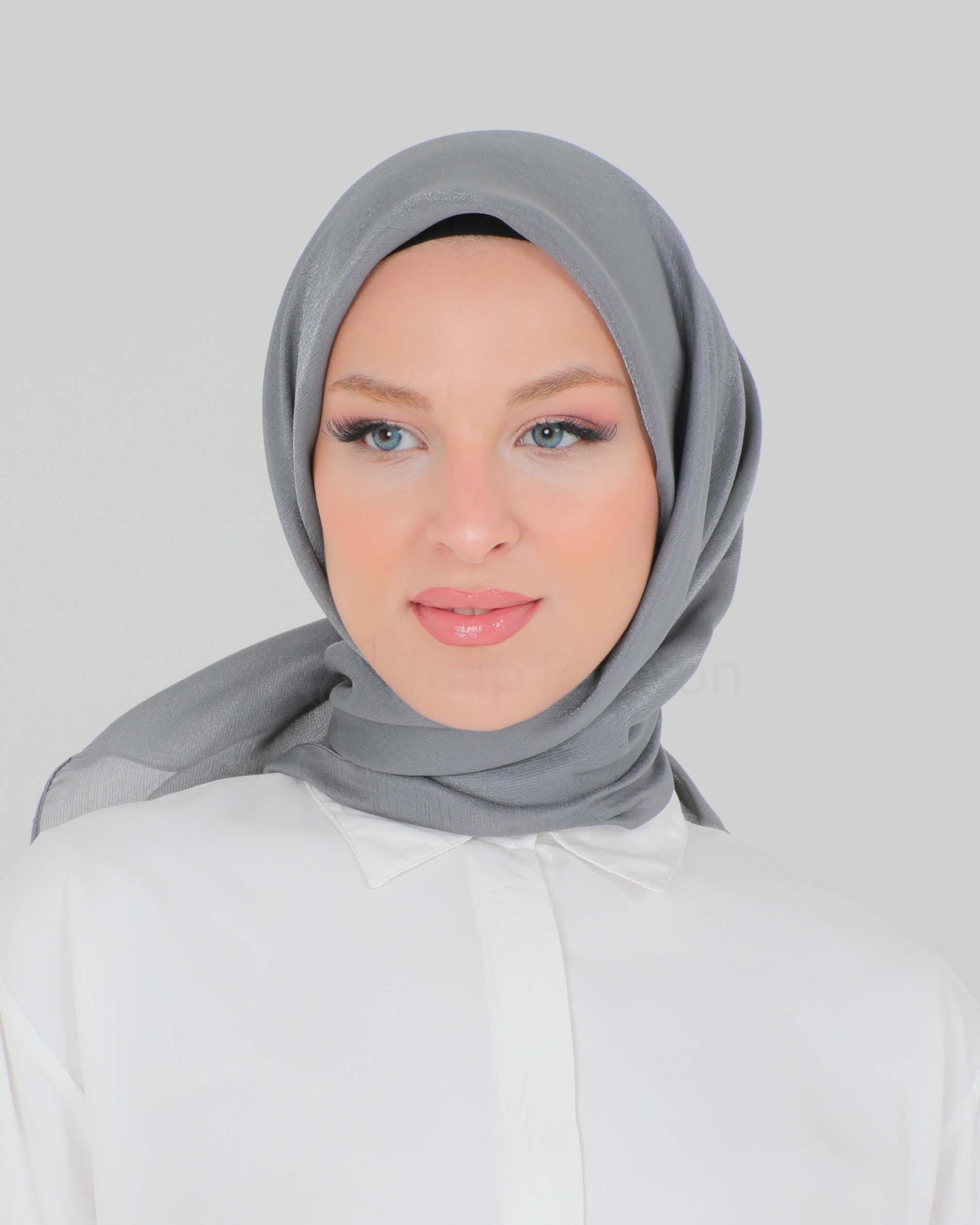 Hijab - Square shiny - Gray - 2