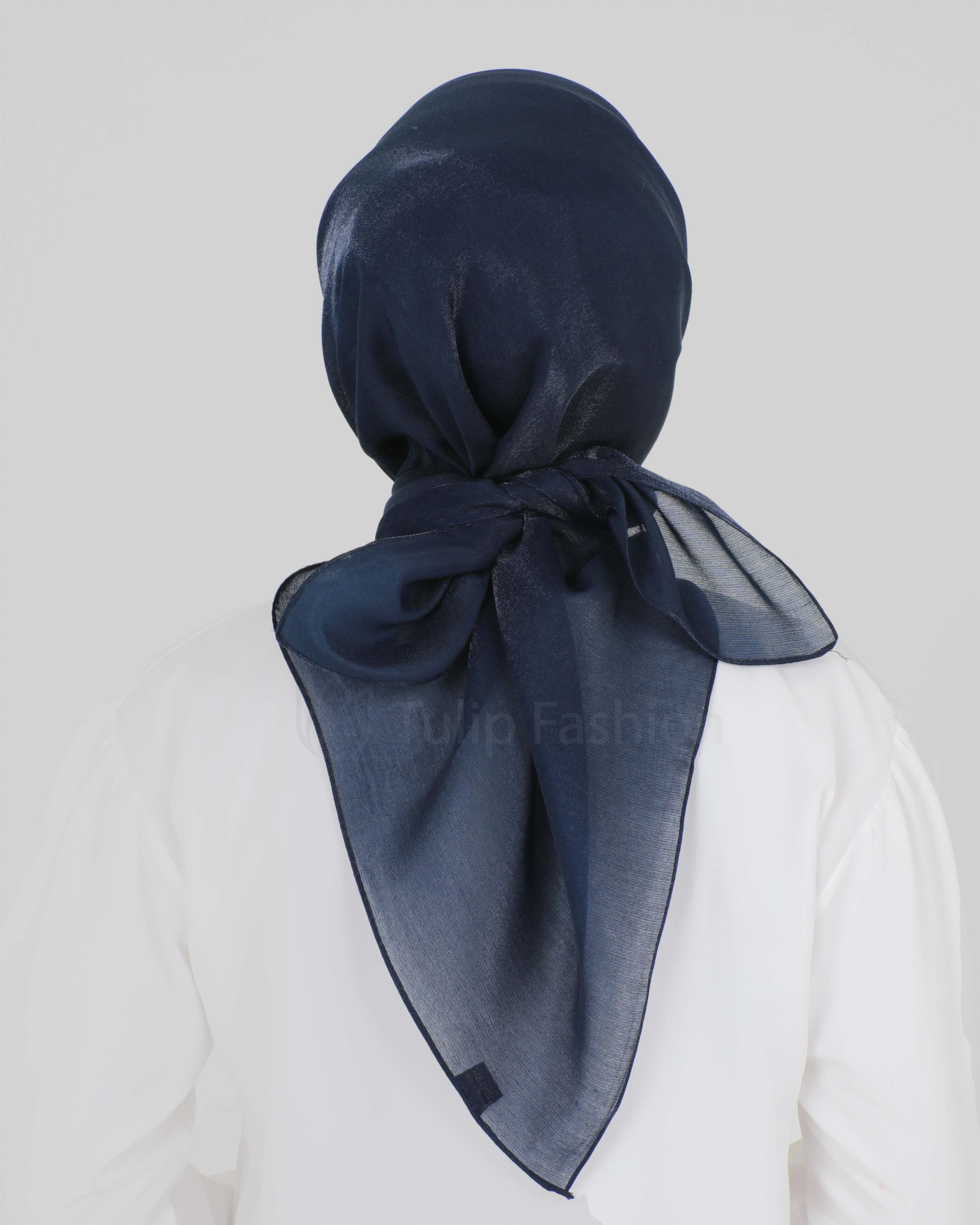 Hijab - Square shiny - Midnight Blue - 4