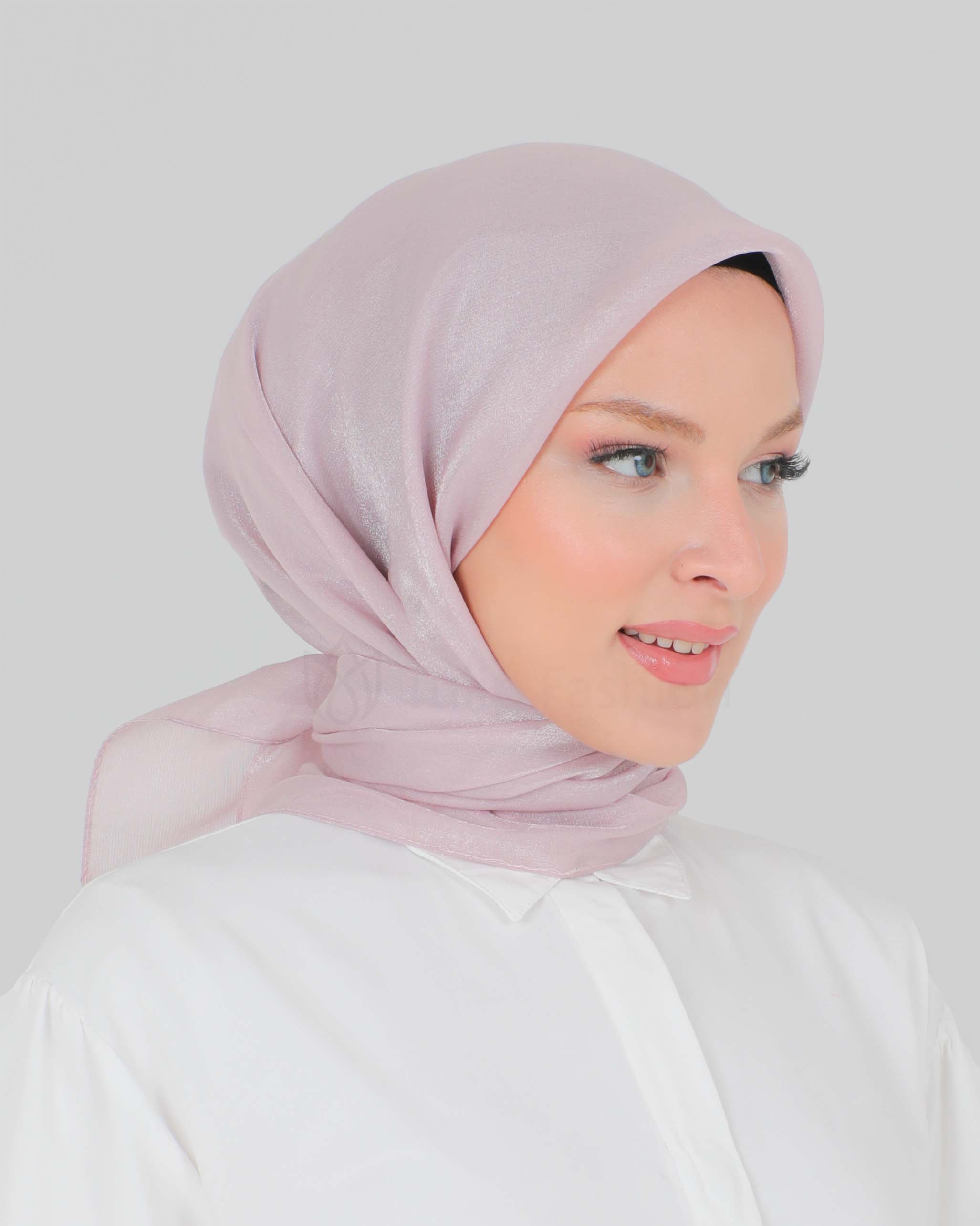 Hijab - Square shiny - Light pink - 3