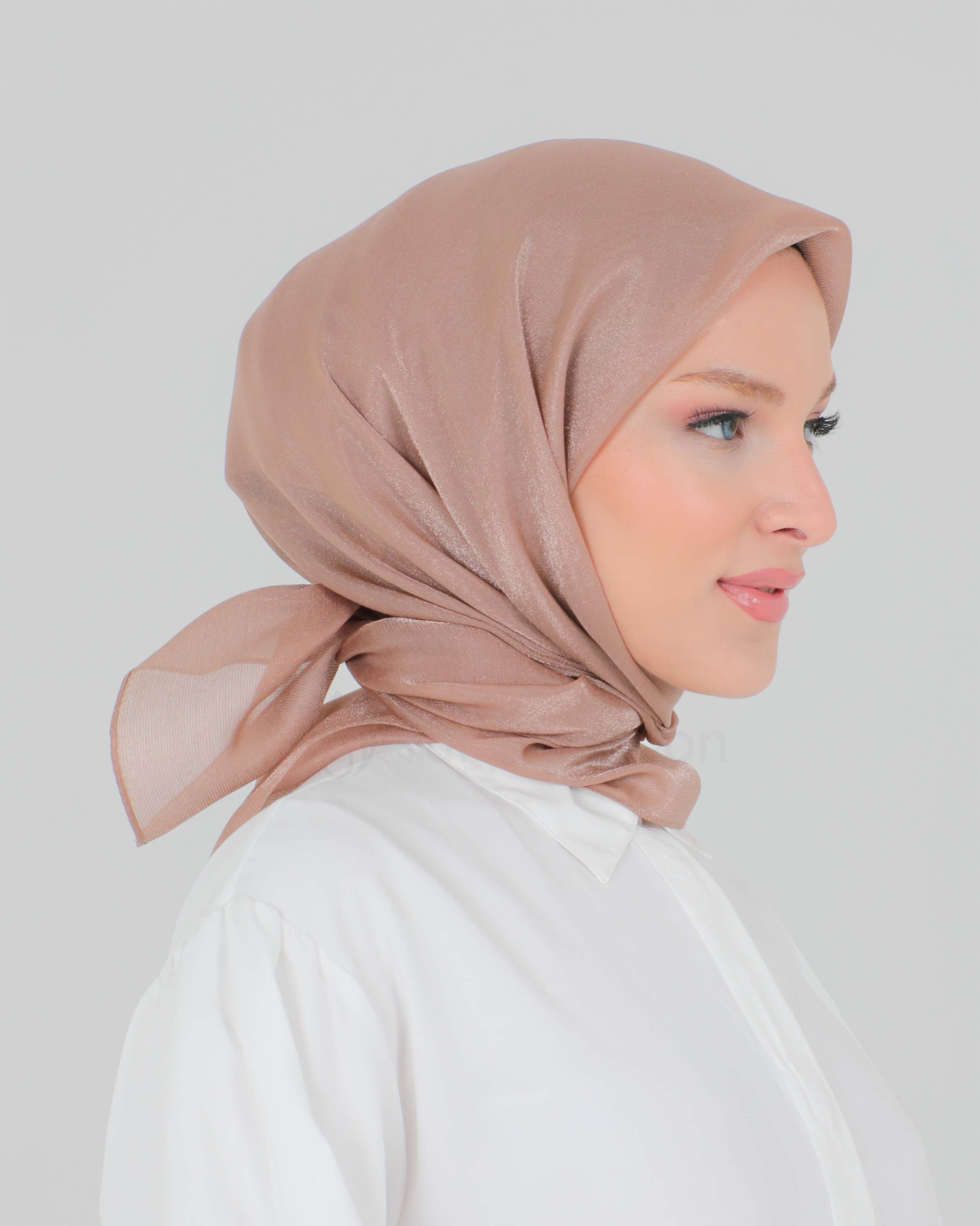 Hijab - Square Shiny - Cocoa Brown - 3