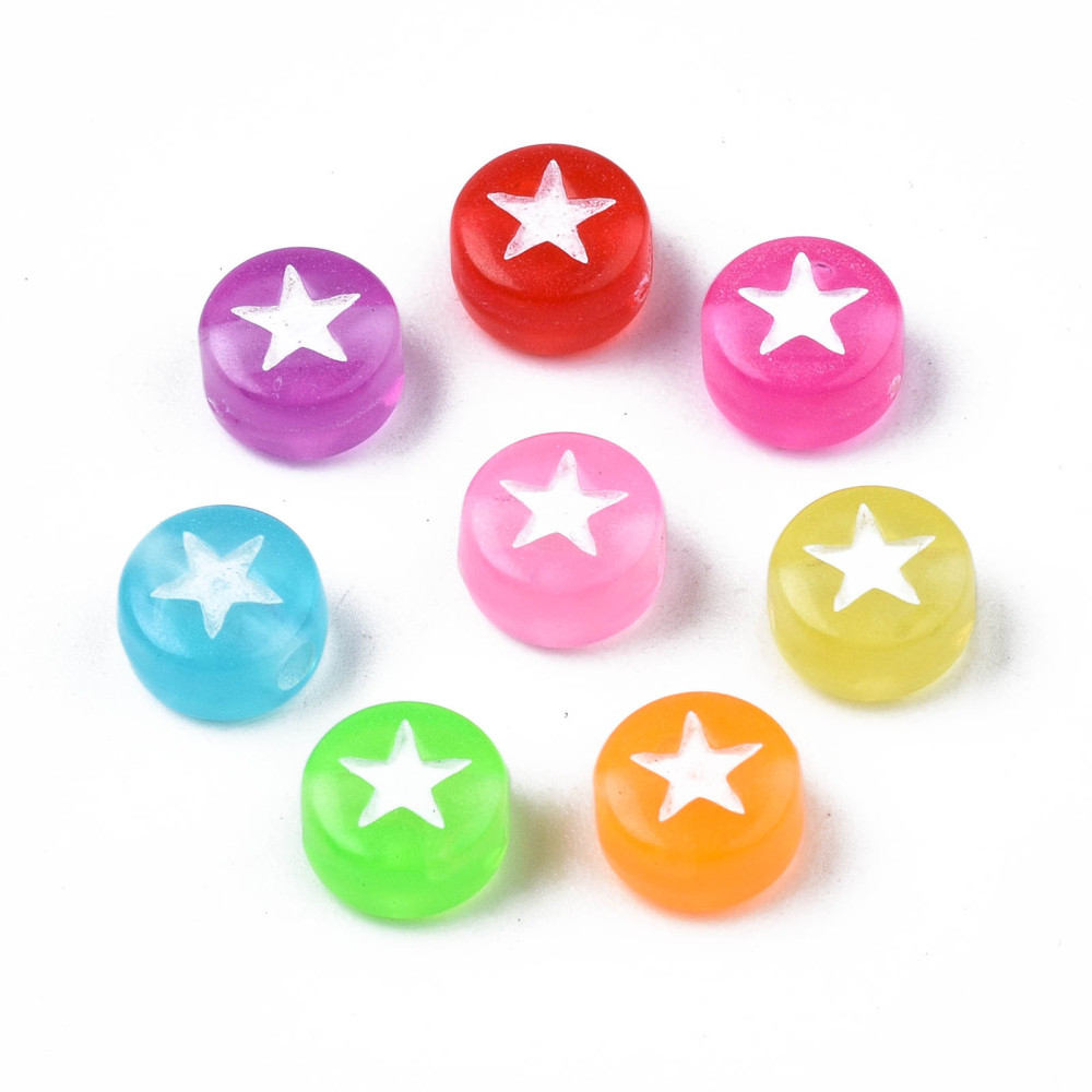 Akrylpärla stjärna transparent mix 6,5 mm – 50-pack - 2