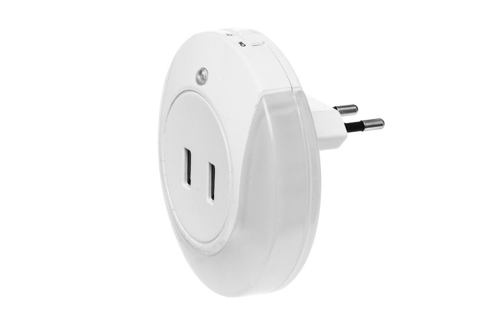 Tarmo LED nattlampa USB x 2 230V