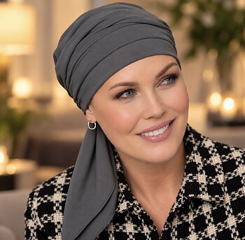 Carolina grå, turban för cancerpatienter