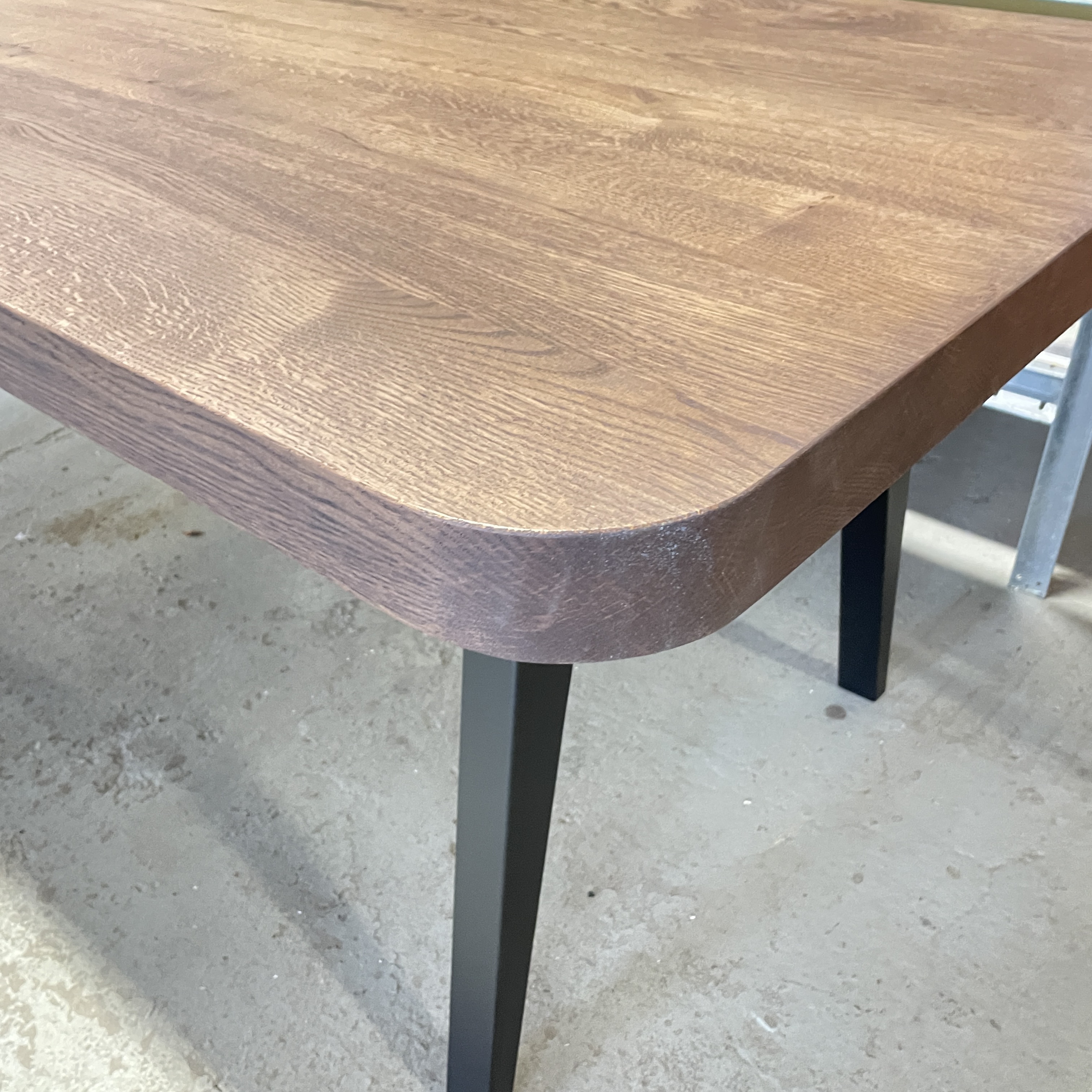 TABLE TOP RECTANGULAR - ROUND CORNERS, OAK WOOD - 5