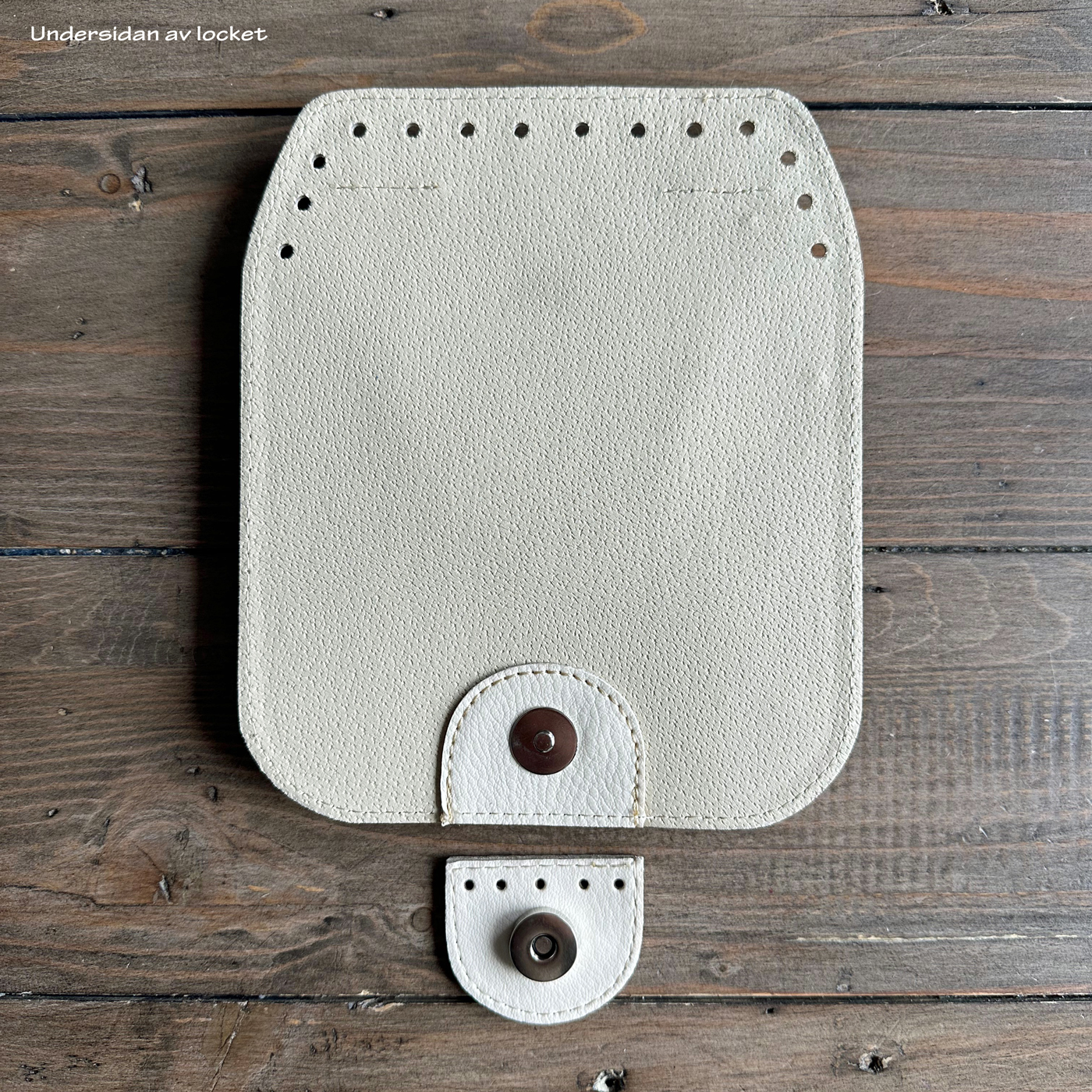 Lock med handtag & magnetlås till ryggsäck, creme - 3
