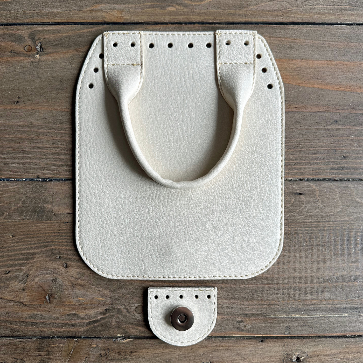 Lock med handtag & magnetlås till ryggsäck, creme