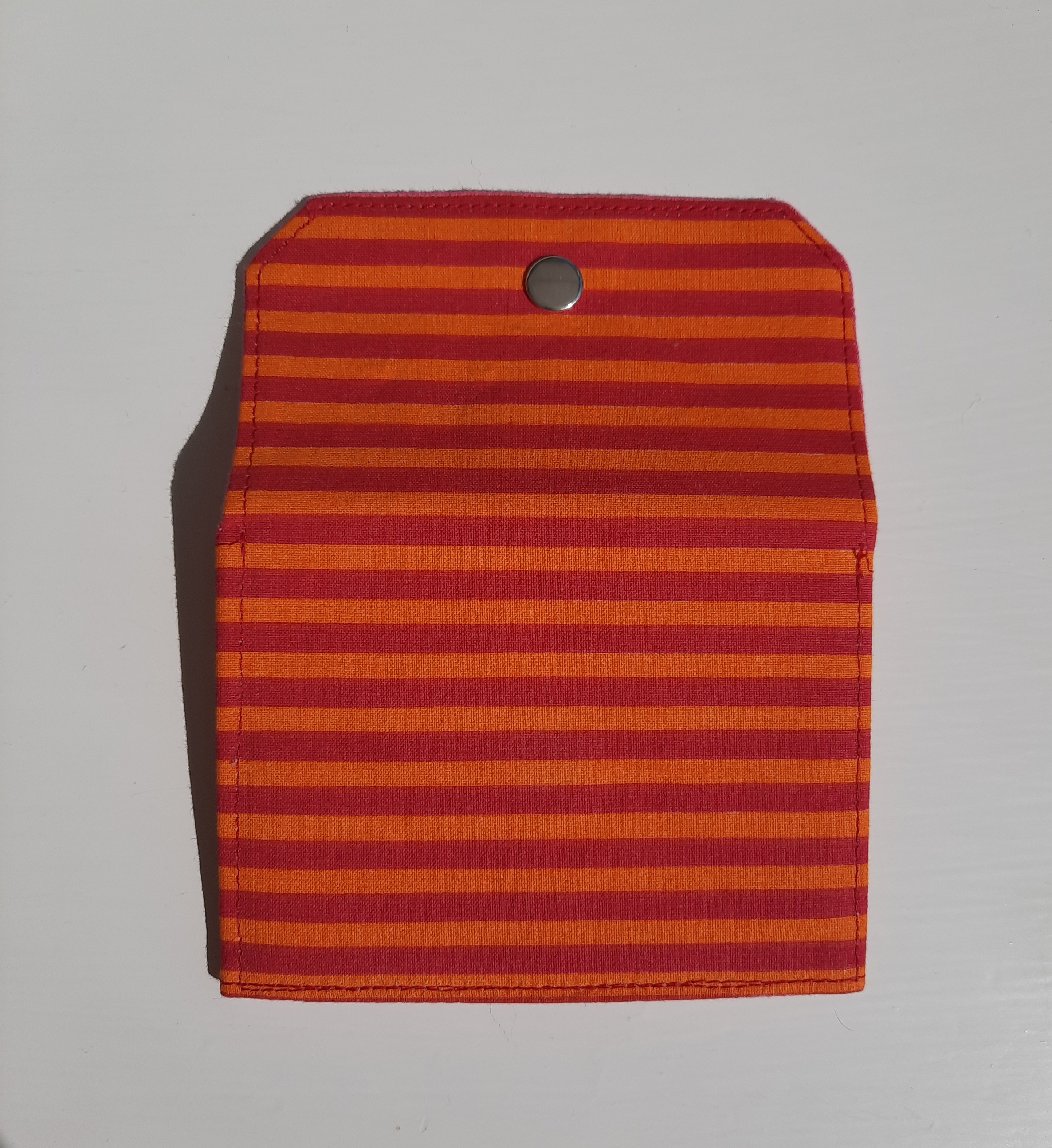 Plånbok för kort, randig orange och röd, Makiato, Ny  - 3