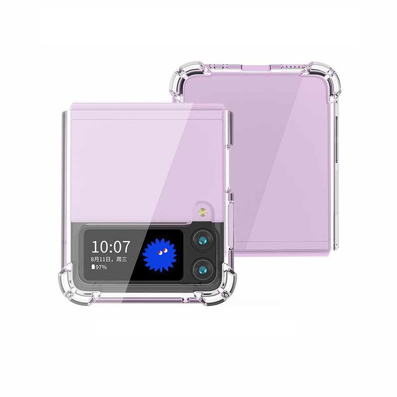 Samsung Galaxy Z Flip 3 - Mjukt Transparent Skal Hårda Kanter