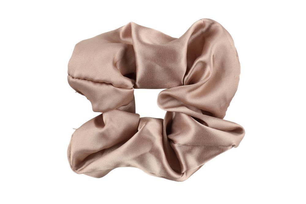 Scrunchie satin beige/rosé