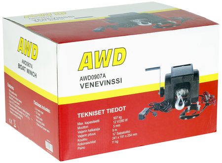 Båtvinsch 12V/280W 907KG - 2