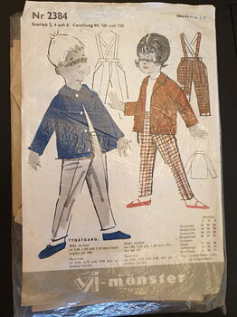 Vi pattern suspender pants and jacket 1960s