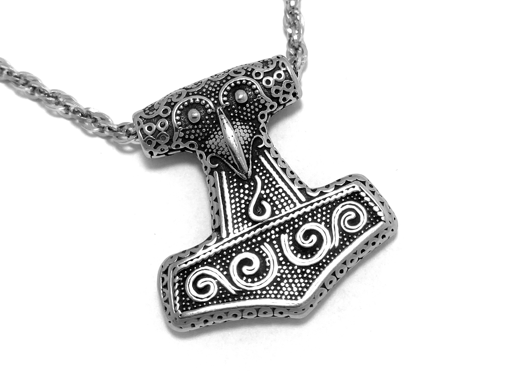 Mjölner Halsband i Rostfritt Stål, Torshammare Inspirerad av Skånehammaren, Viking Smycke