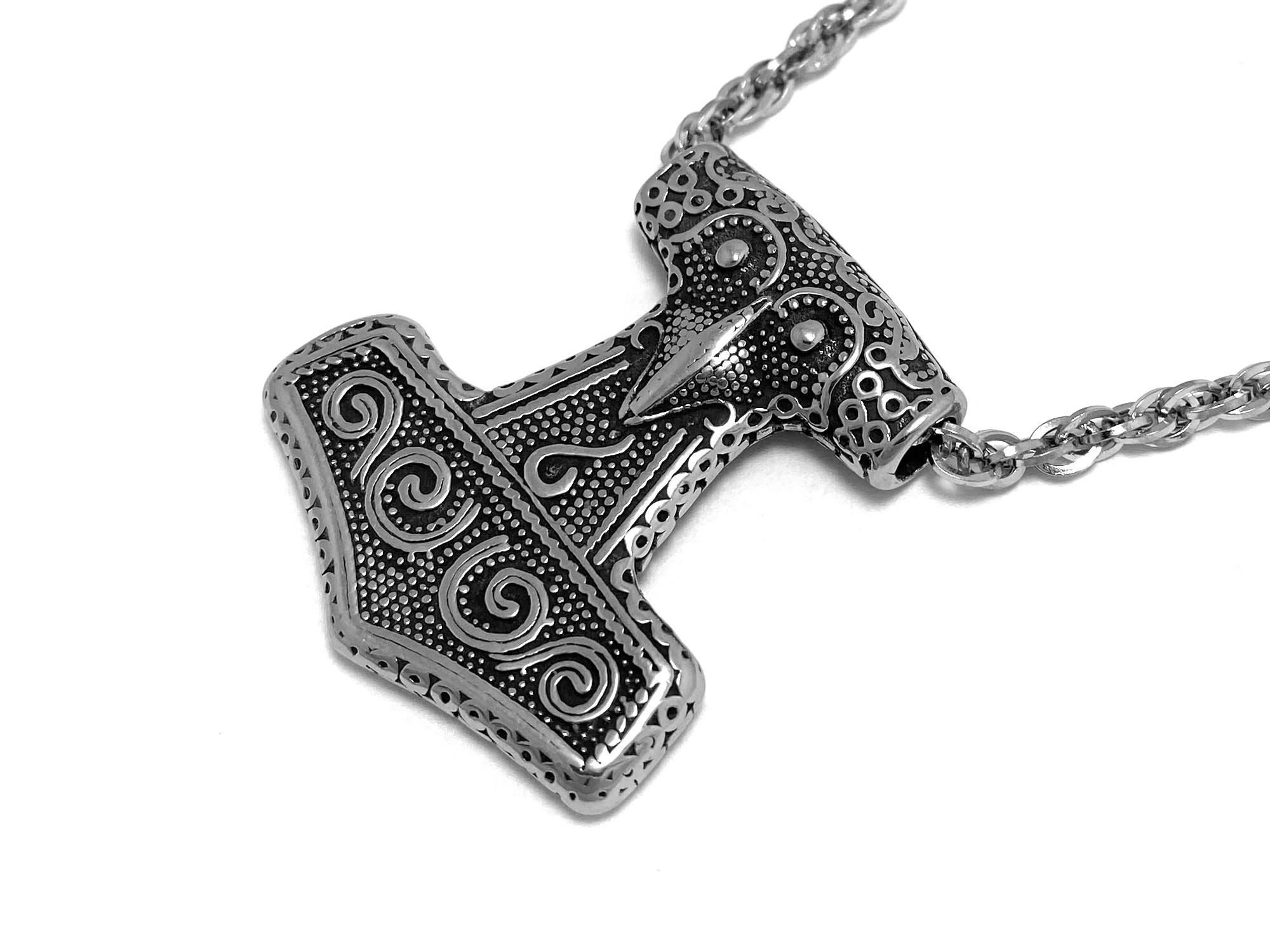 Mjölner Halsband i Rostfritt Stål, Torshammare Inspirerad av Skånehammaren, Viking Smycke - 2