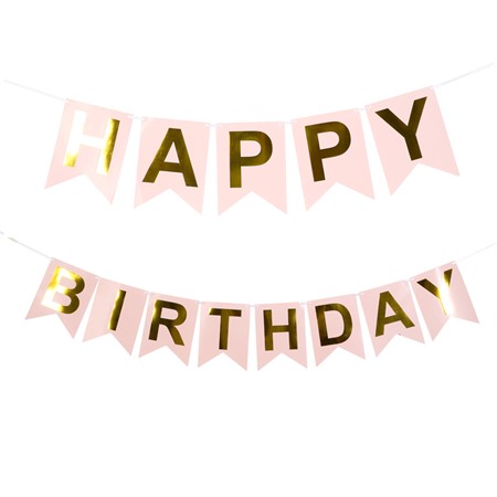 FLAGG BANNER HAPPY BIRTHDAY PINK