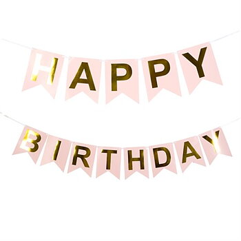 FLAGG BANNER HAPPY BIRTHDAY PINK