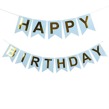 FLAGG BANNER HAPPY BIRTHDAY BLUE