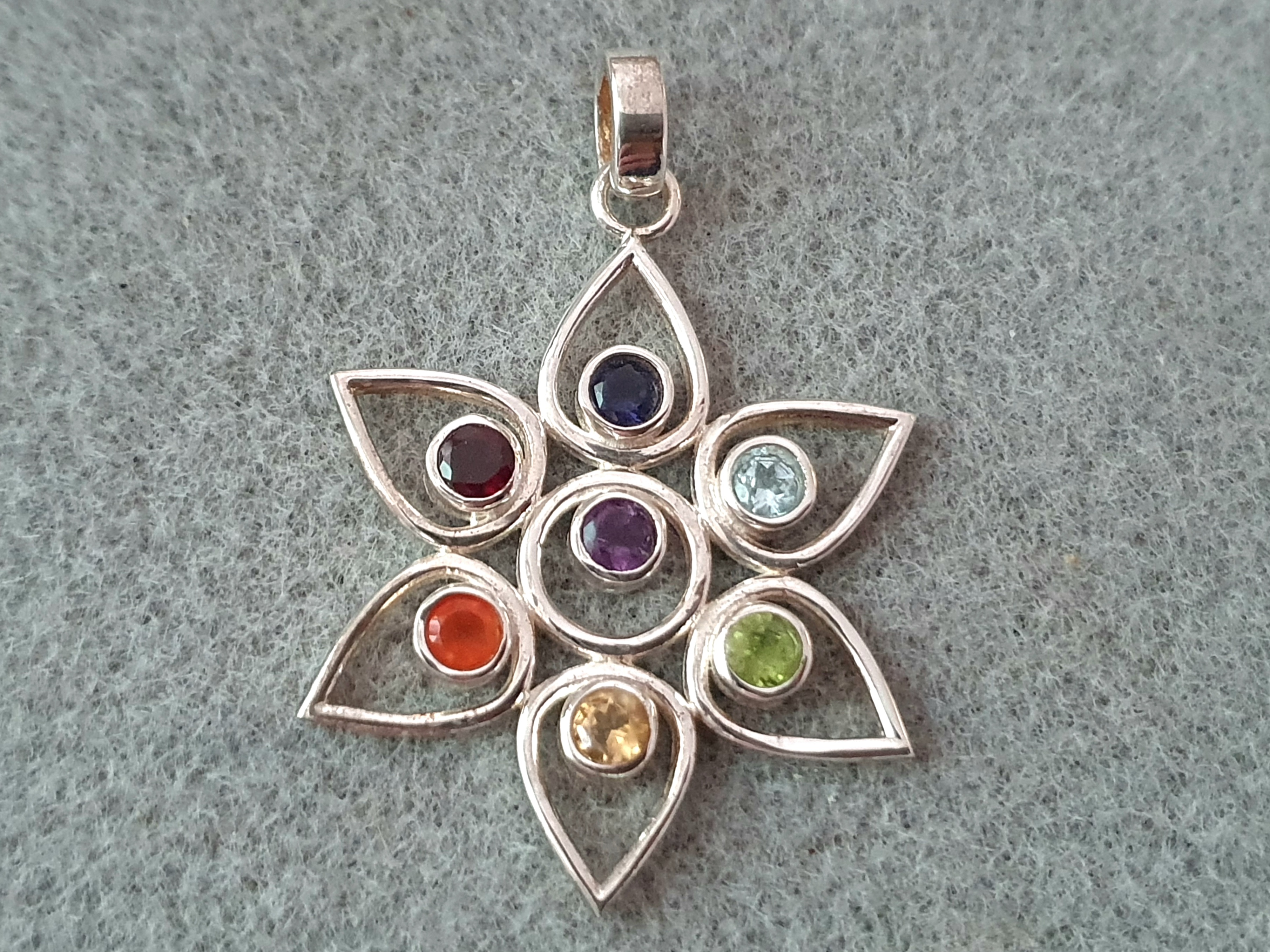 Chakra pendant, flower 925-silver - 2