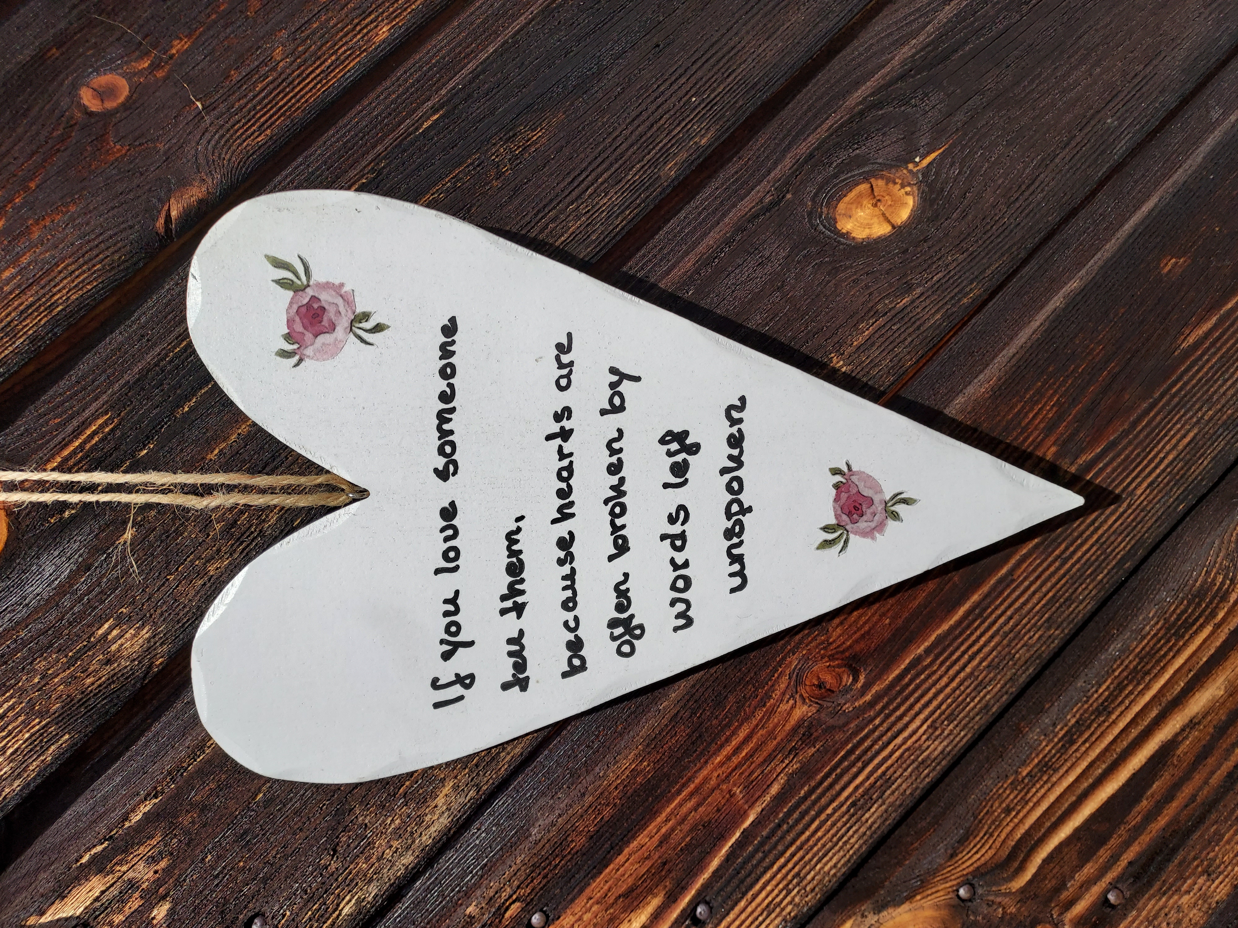 Trähjärta, If you love, 28x18cm