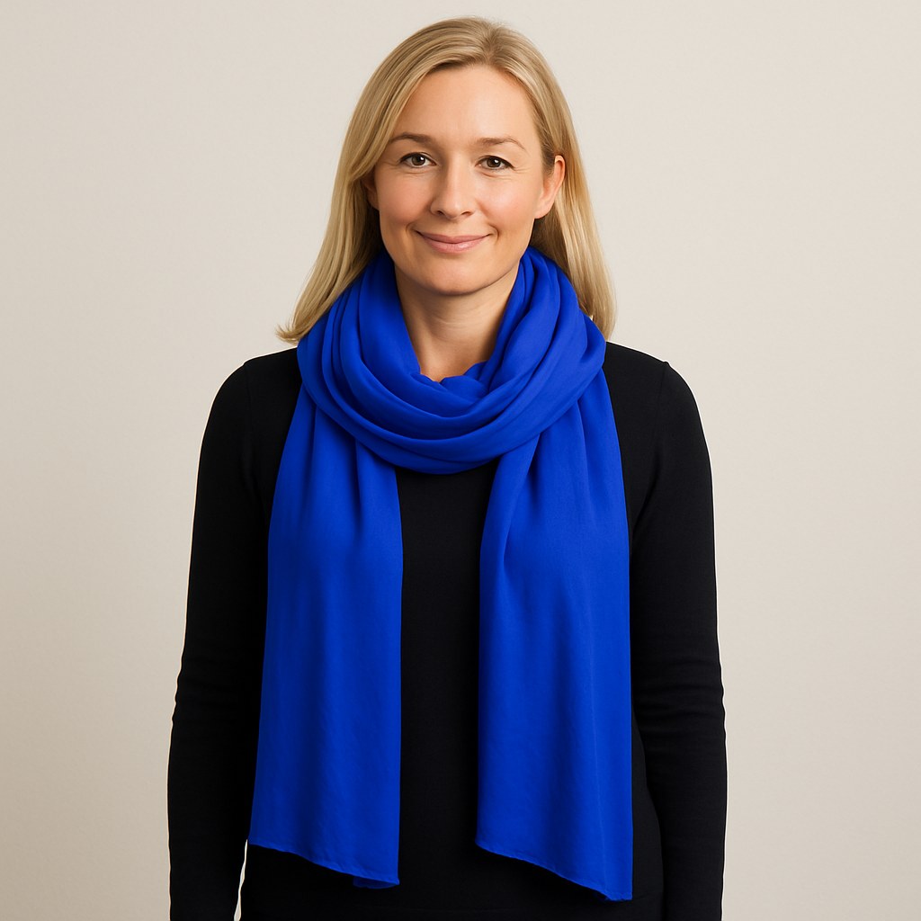 Kungsblå Sidensjal Ingela