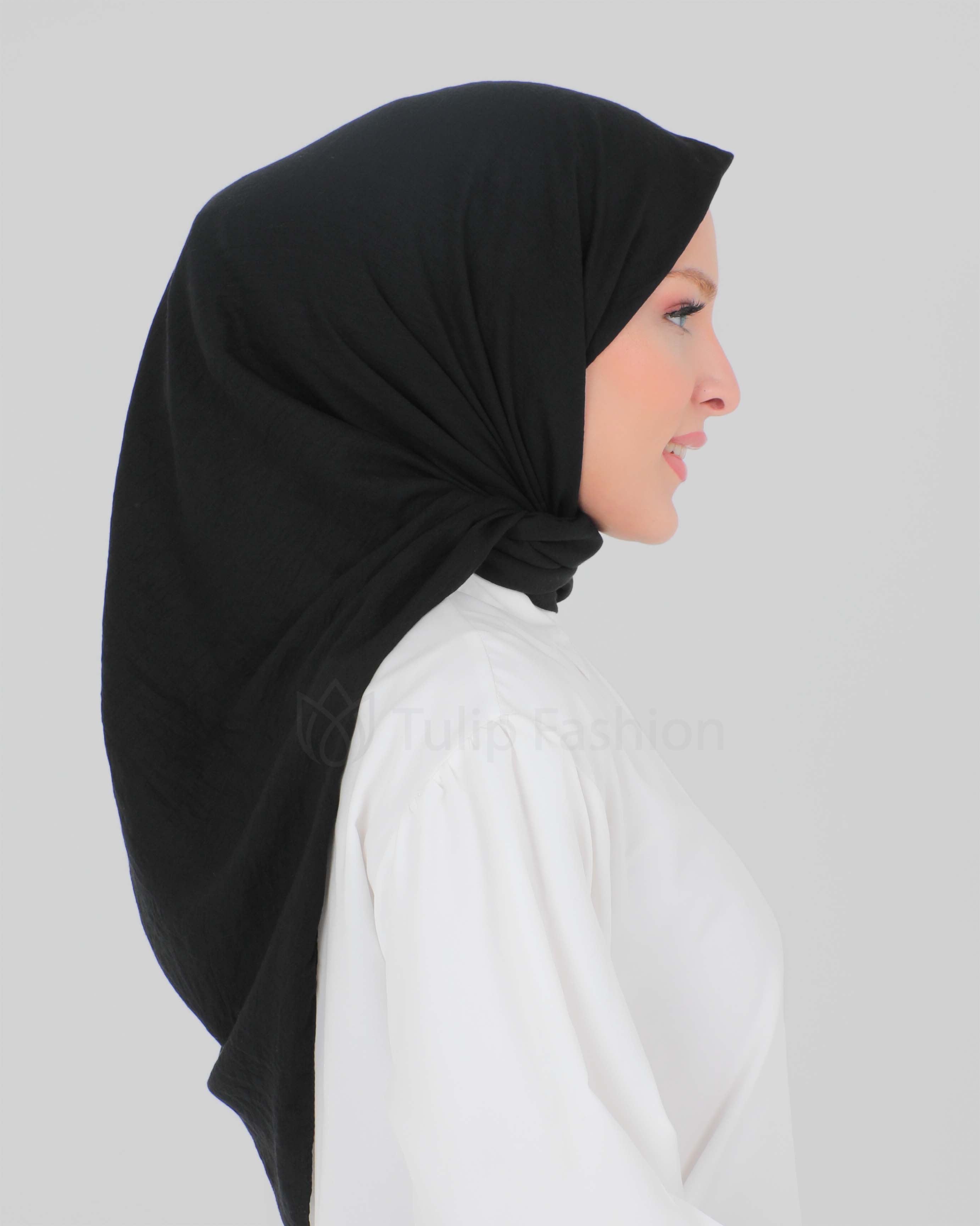 Hijab - Square cotton roma - Black - 2