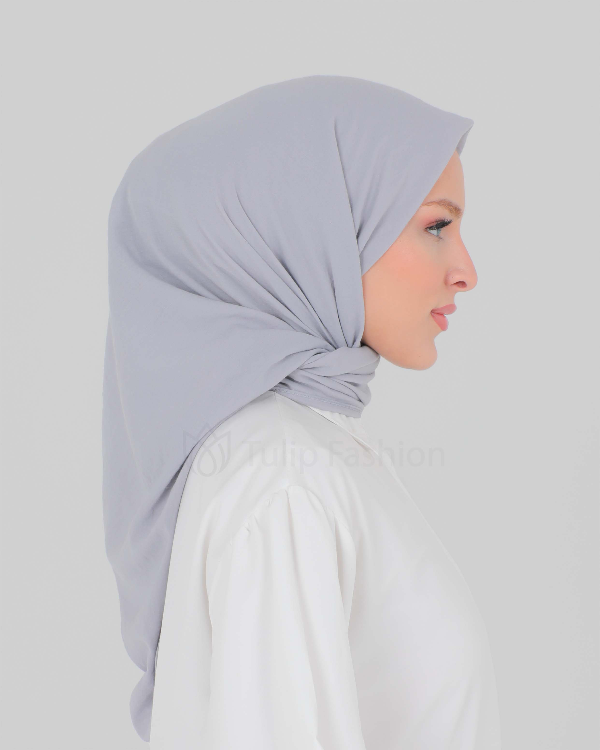 Hijab - Square cotton roma - Light Gray - 3