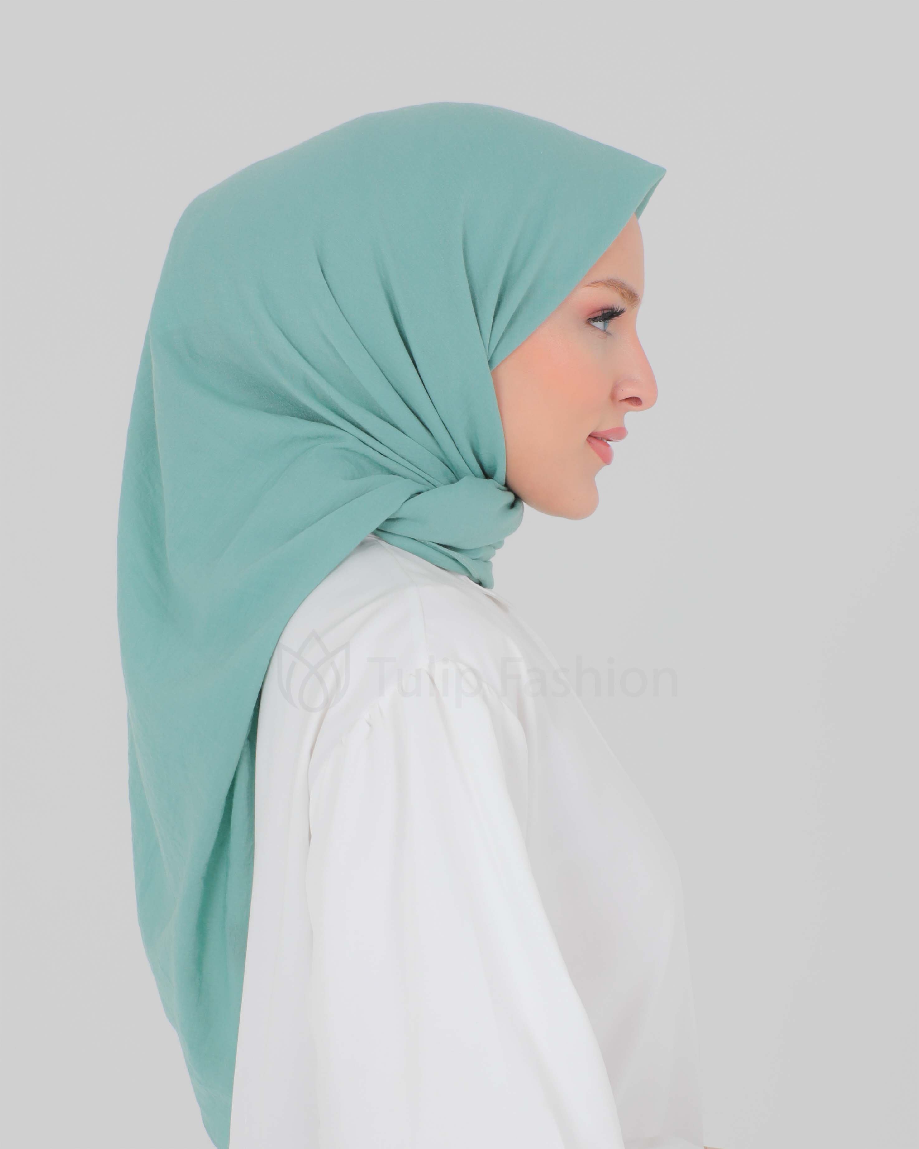 Hijab - Square cotton roma - Pistachio green - 3