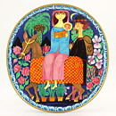 Stig Lindberg (Christmas Art 1981) Colorful Wall Plaque The Flight into Egypt 25 cm (4)