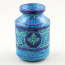 Aldo Londi (Rimini Blu 1957) Turquoise Vase with Incised Decor 12 cm (2)
