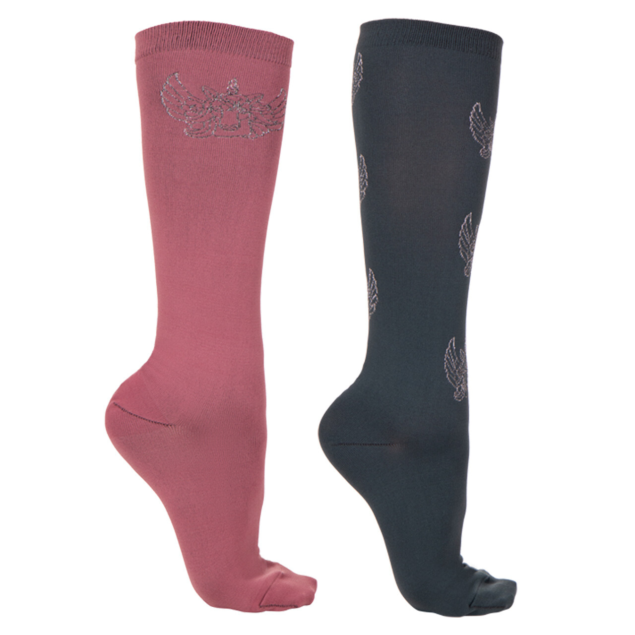 Ridstrumpor 2-pack soft pink/teal