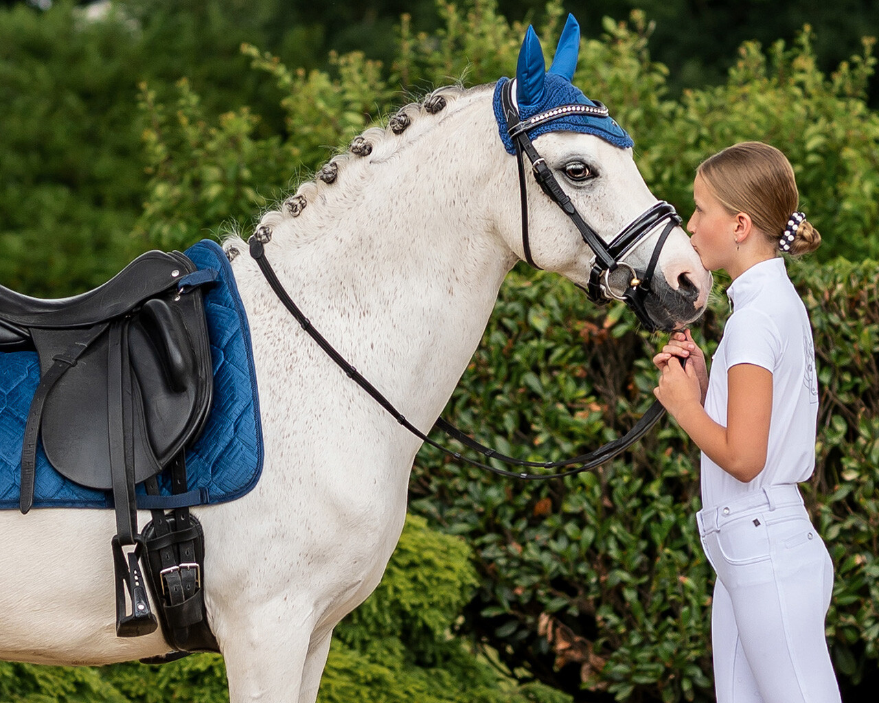 Tävlingstopp Veerle kortärmad vit med unicorn - 4