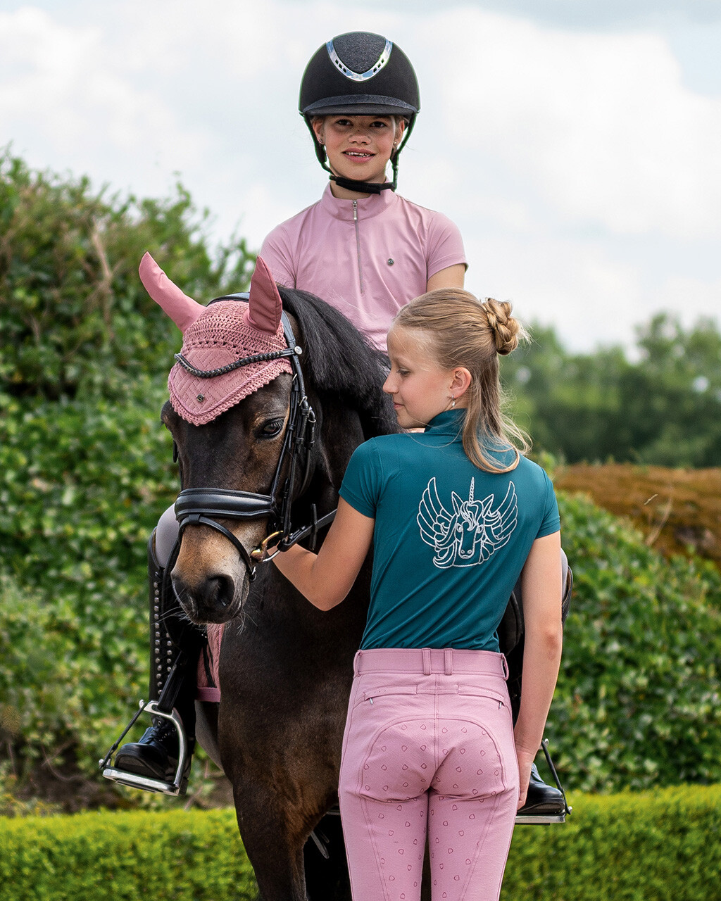 Träningströja Veerle kortärmad med unicornmotiv - teal - 6