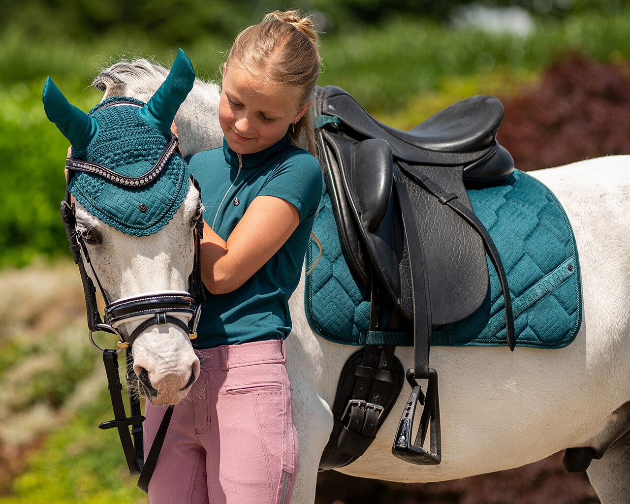 Träningströja Veerle kortärmad med unicornmotiv - teal - 5