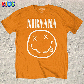 NIRVANA - KIDS T-SHIRT, WHITE SMILEY
